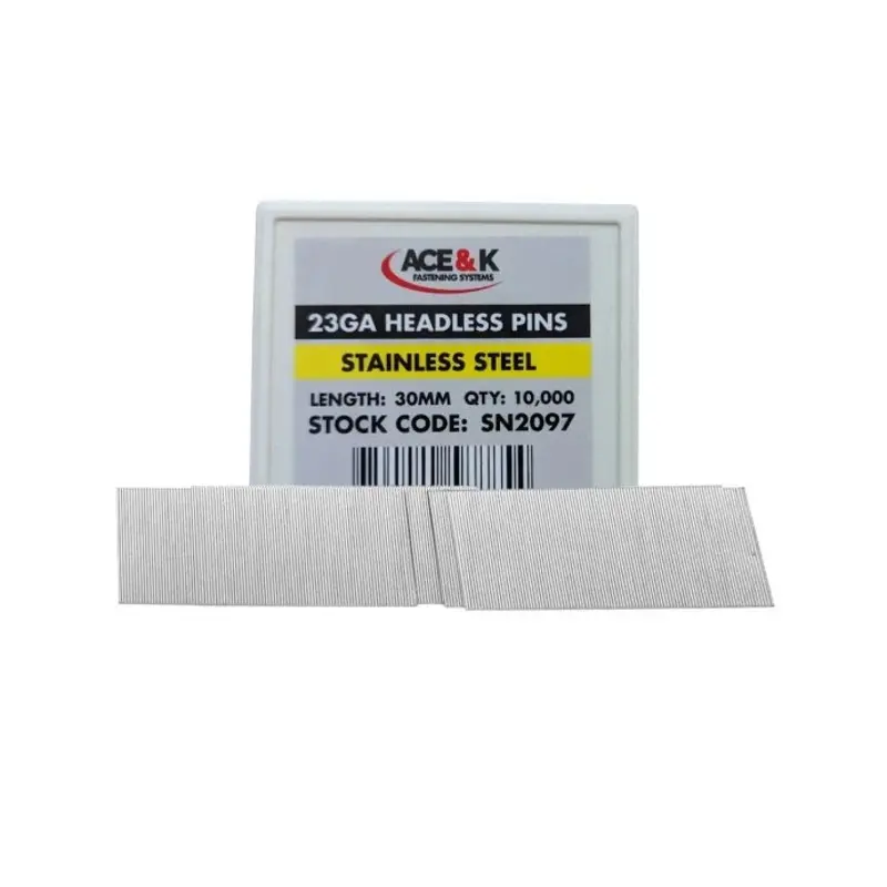 ACE & K SN2097 23 Gauge Stainless Steel Headless Pin 30mm - Box Qty. 10000