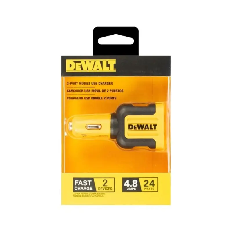 DeWalt 141-9008-DW2 2-Port 4.8amp Car Charger