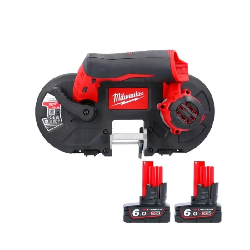 Milwaukee M12BS 12V Sub Compact Cordless Bandsaw With 2 x 6.0Ah Batteries