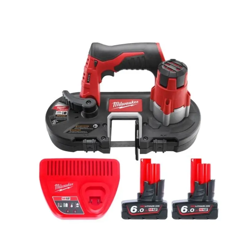 Milwaukee M12BS 12V Sub Compact Cordless Bandsaw With 2 x 6.0Ah Batteries & Charger