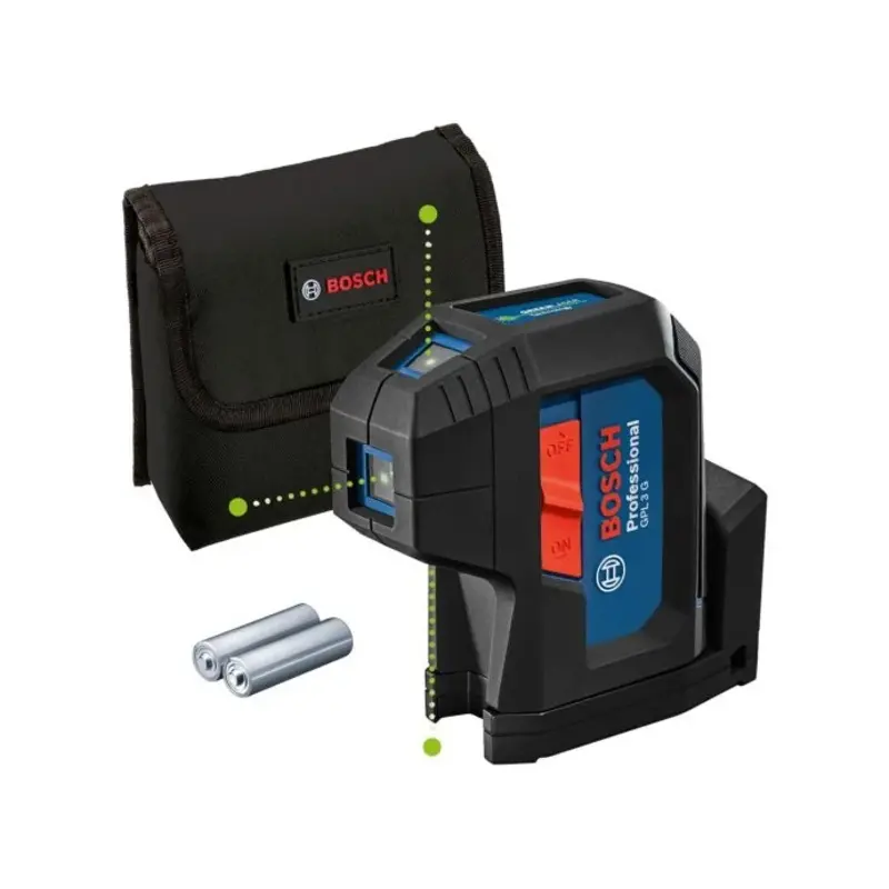 Bosch GPL 3 G Professional Point laser With 2 x 1.5 V LR6 (AA) & Pouch - 0601066N00