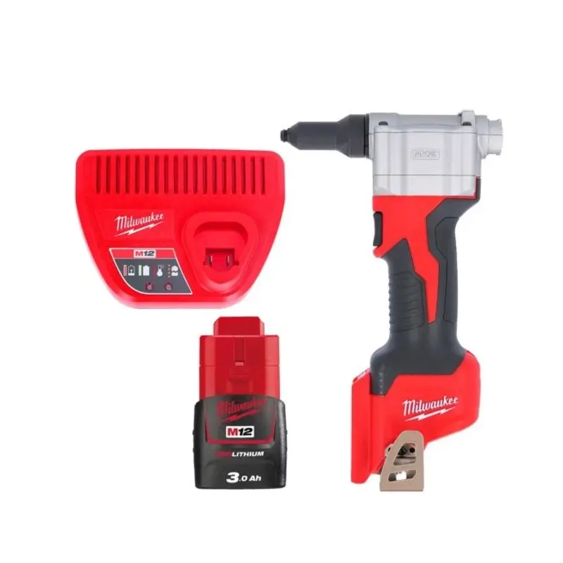 Milwaukee M12BPRT 12V M12 Cordless Pop Rivet Gun With 1 x 3.0Ah Battery & Charger