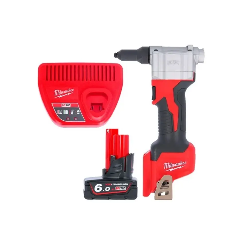 Milwaukee M12BPRT 12V M12 Cordless Pop Rivet Gun With 1 x 6.0Ah Battery & Charger