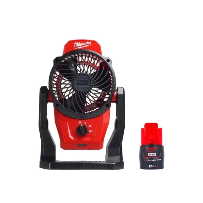 Milwaukee M12AF 12V Portable Mounting Fan 152mm With 1 x 2.0Ah Battery