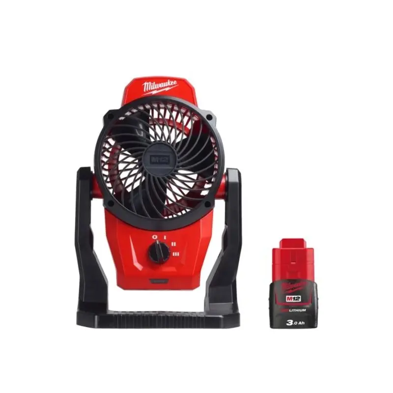 Milwaukee M12AF 12V Portable Mounting Fan 152mm With 1 x 3.0Ah Battery