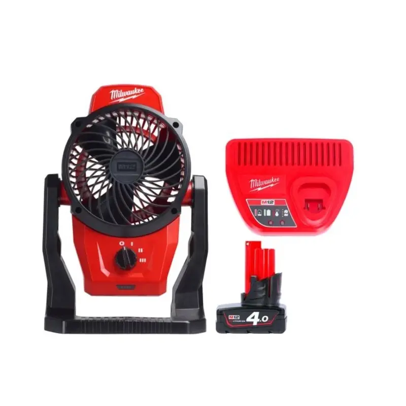 Milwaukee M12AF 12V Portable Mounting Fan 152mm With 1 x 4.0Ah Battery & Charger