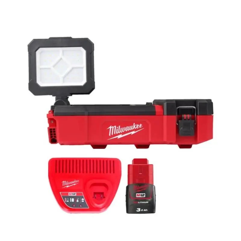 Milwaukee M12POAL 12V Cordless PACKOUT Area Light With 1 x 3.0Ah Battery & Charger