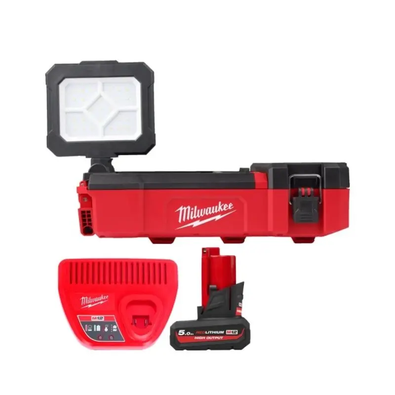 Milwaukee M12POAL 12V Cordless PACKOUT Area Light With 1 x 5.0Ah Battery & Charger