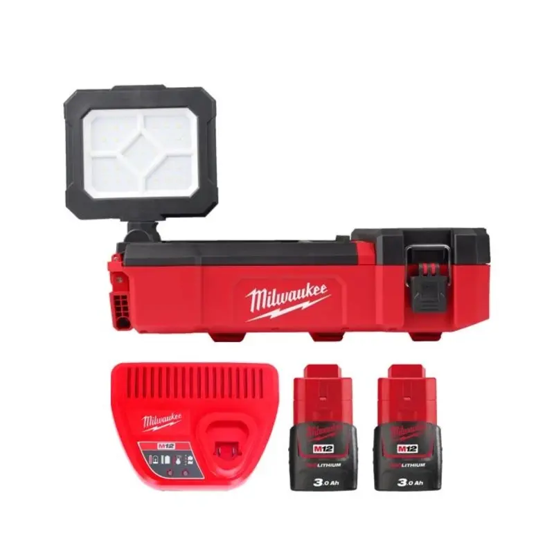 Milwaukee M12POAL 12V Cordless PACKOUT Area Light With 2 x 3.0Ah Batteries & Charger