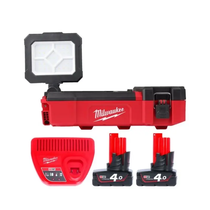 Milwaukee M12POAL 12V Cordless PACKOUT Area Light With 2 x 4.0Ah Batteries & Charger