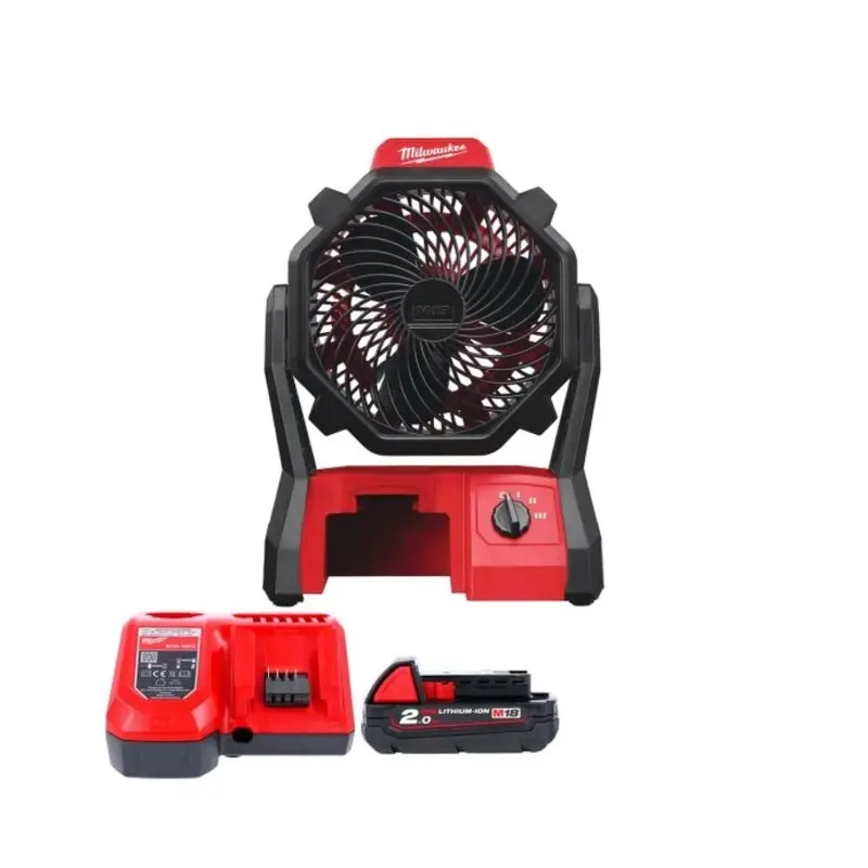 Milwaukee M18AF 18V Cordless Jobsite Area Fan With 1 x 2.0Ah Battery & Charger