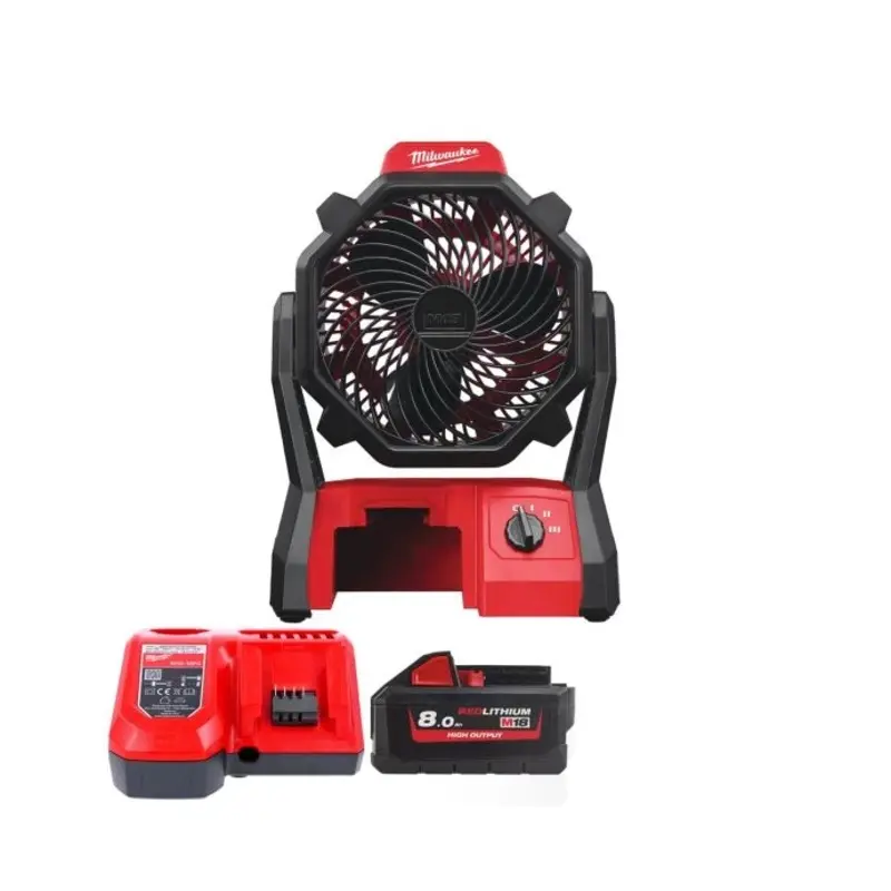 Milwaukee M18AF 18V Cordless Jobsite Area Fan With 1 x 8.0Ah Battery & Charger