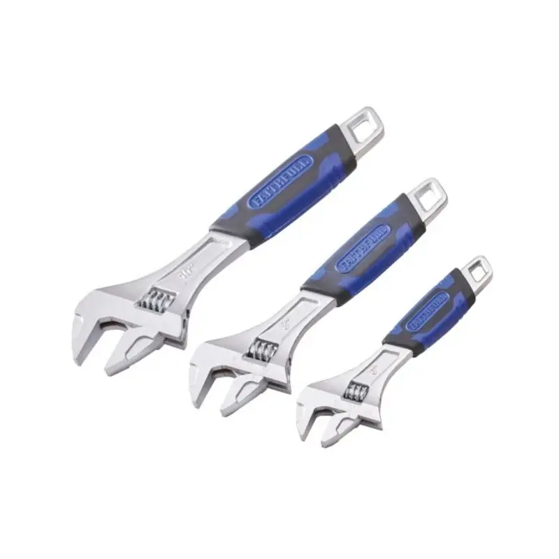 Faithfull XMS23ASPAN3 3 Piece Matt Chrome Adjustable Spanner Set