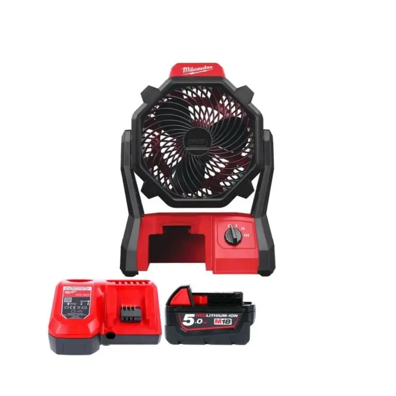 Milwaukee M18AF 18V Cordless Jobsite Area Fan With 1 x 5.0Ah Battery & Charger
