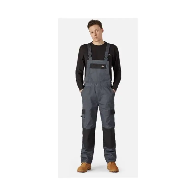 Dickies Everyday Bib and Brace - Size: M Colour: Grey/Black