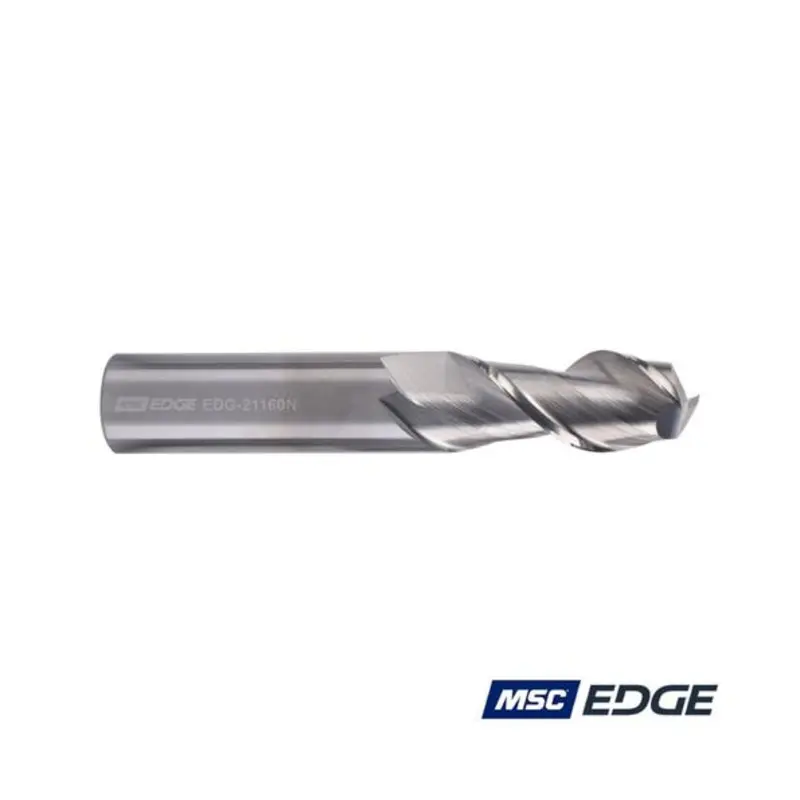 MSC Edge 16mm 2 Flute 45 Solid Carbide Uncoated High Helix End Mill