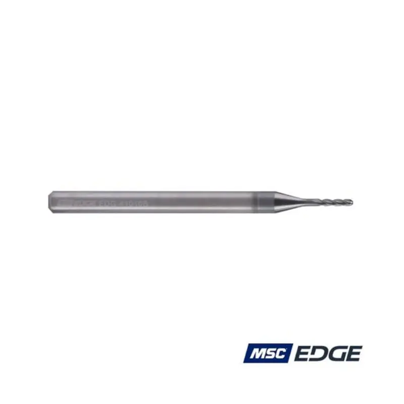 MSC Edge 1mm 4 Flute Solid Carbide AlCrSiN Coated Standard Length Ball Nose End Mill