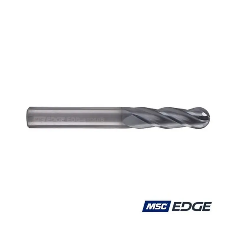 MSC Edge 6mm 4 Flute Solid Carbide AlCrSiN Coated Standard Length Ball Nose End Mill