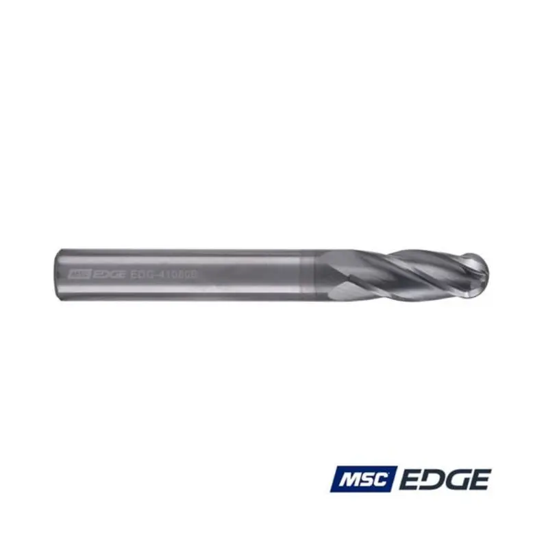 MSC Edge 8mm 4 Flute Solid Carbide AlCrSiN Coated Standard Length Ball Nose End Mill