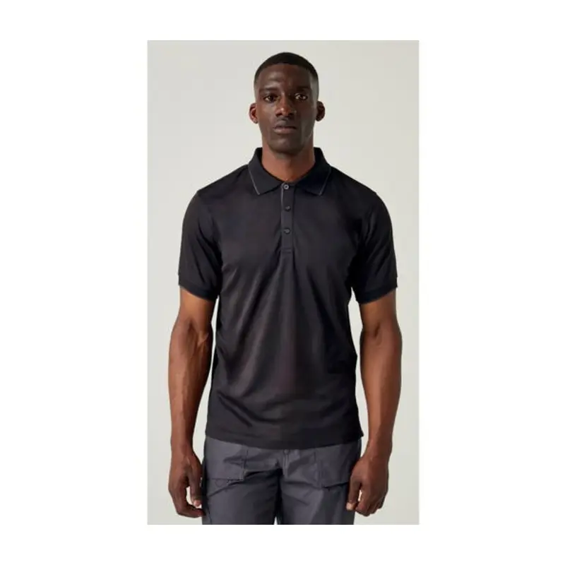 Regatta Size S Navigate Short Sleeve Polo Shirt - Black/Classic Red