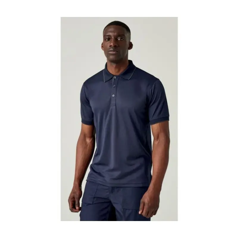 Regatta Size S Navigate Short Sleeve Polo Shirt - Navy/Seal Grey
