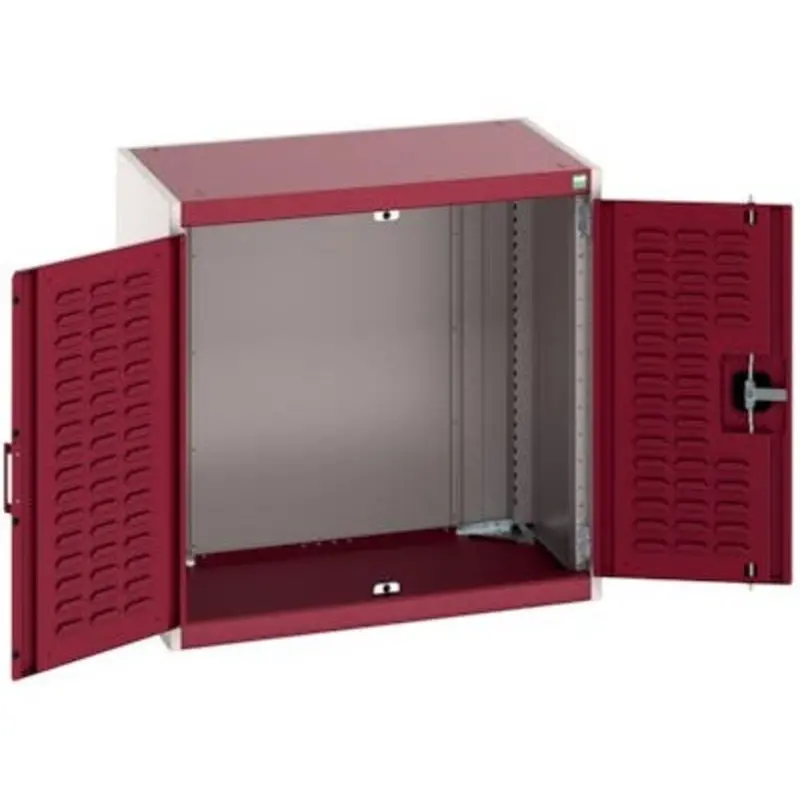 Bott Cubio CNC Louvre Door Cupboards - Light Grey/Red  | MSC Industrial Supply Co.
