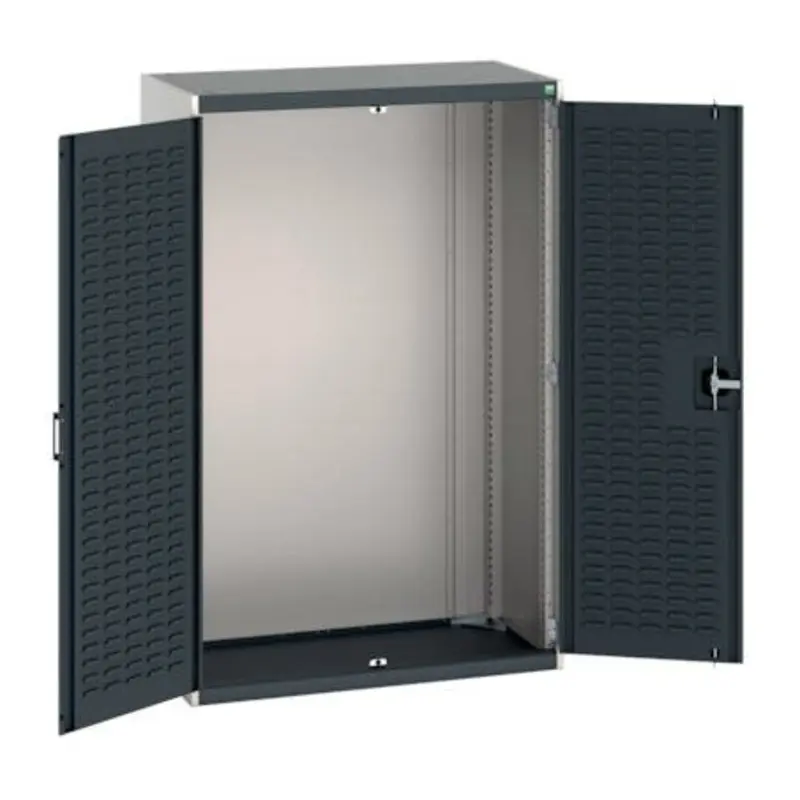 Bott 1050 x 525 x 1600mm Cubio Cupboard wth Louvre Doors - Light Grey/Anthracite
