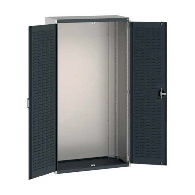 Bott 1050 x 525 x 2000mm Cubio Cupboard wth Louvre Doors - Light Grey/Anthracite