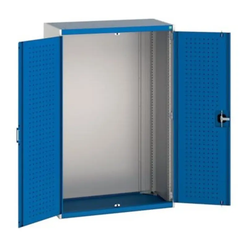 Bott 1050 x 525 x 1600mm Cubio Cupboard with Perfo Doors - Light Grey/Blue