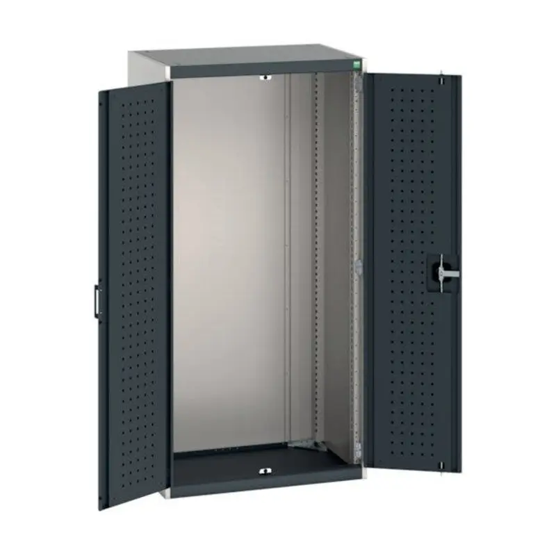 Bott 800 x 525 x 1600mm Cubio Cupboard with Perfo Doors - Light Grey/Anthracite