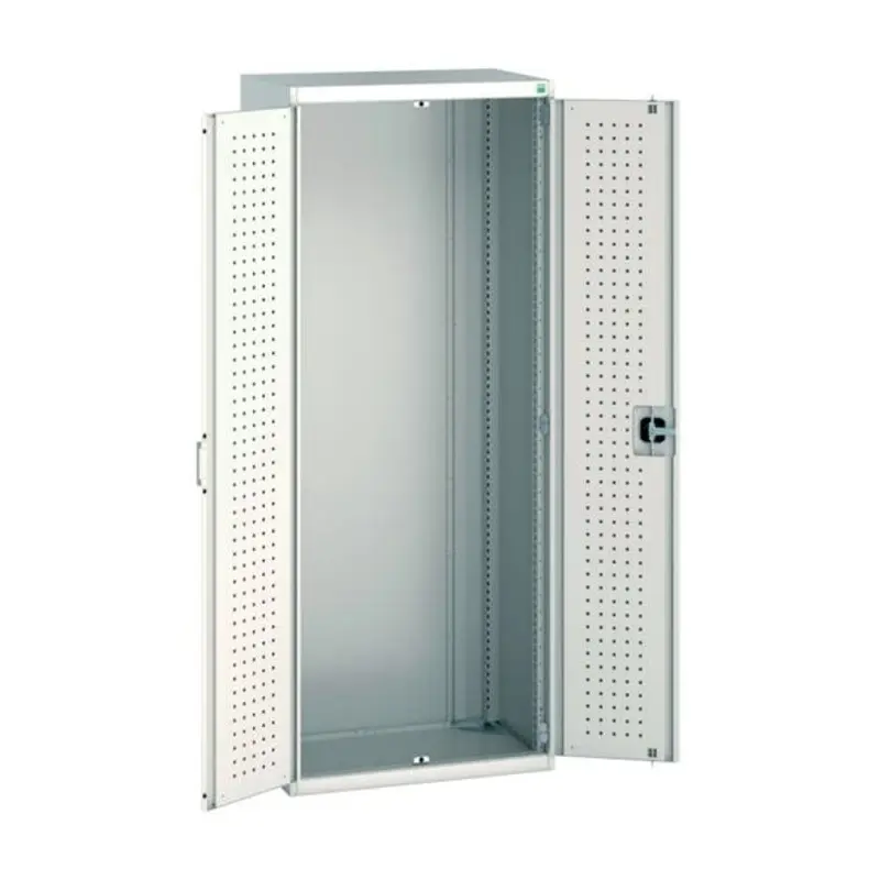 Bott 800 x 525 x 2000mm Cubio Cupboard with Perfo Doors - Light Grey