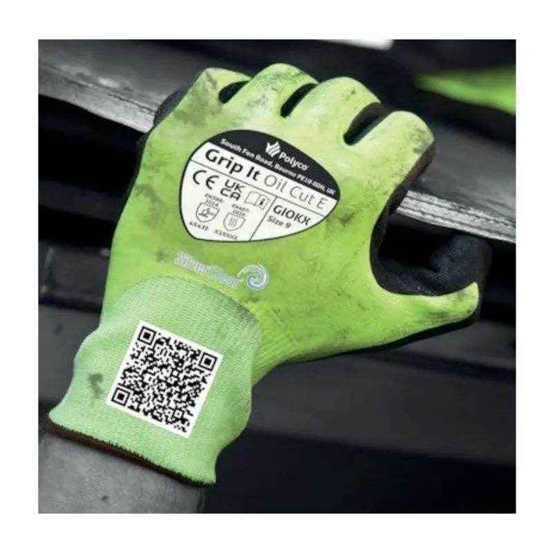 Polyco Size 9/L - Grip It Oil Cut Level E Glove - Black/Yellow
