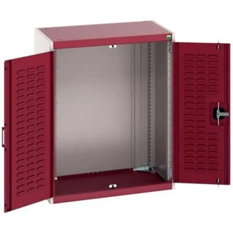Bott 800 x 525 x 1000mm Cubio Cupboard wth Louvre Doors - Light Grey/Red