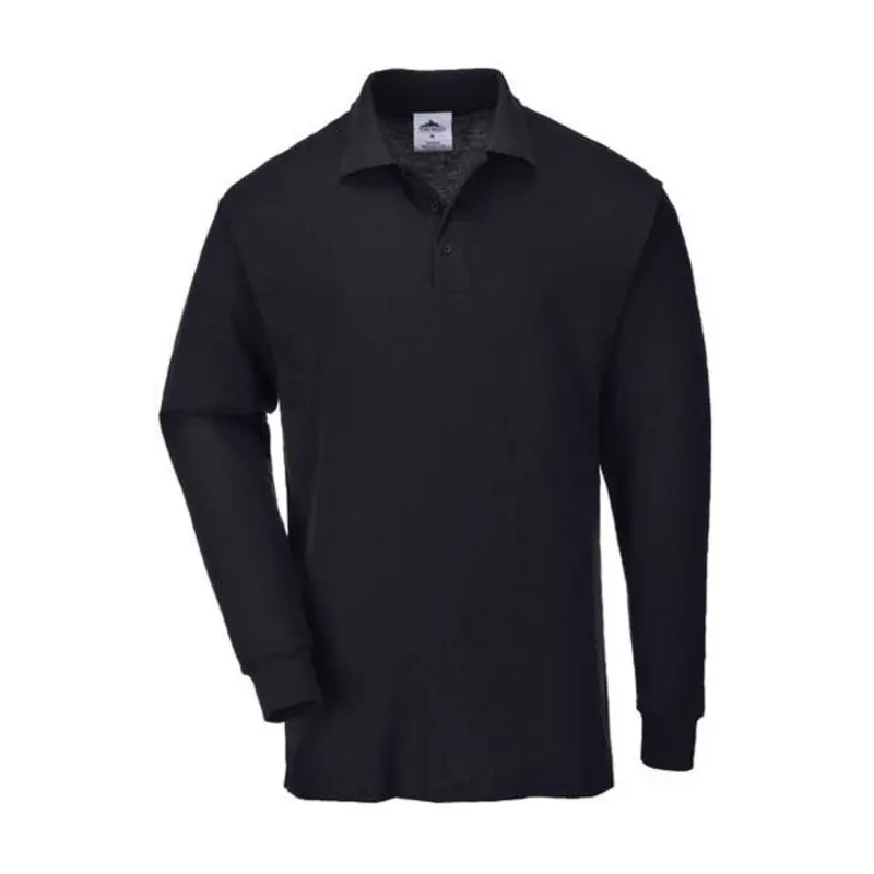 Portwest Size 3XL - Long Sleeve Polo Shirt -Black