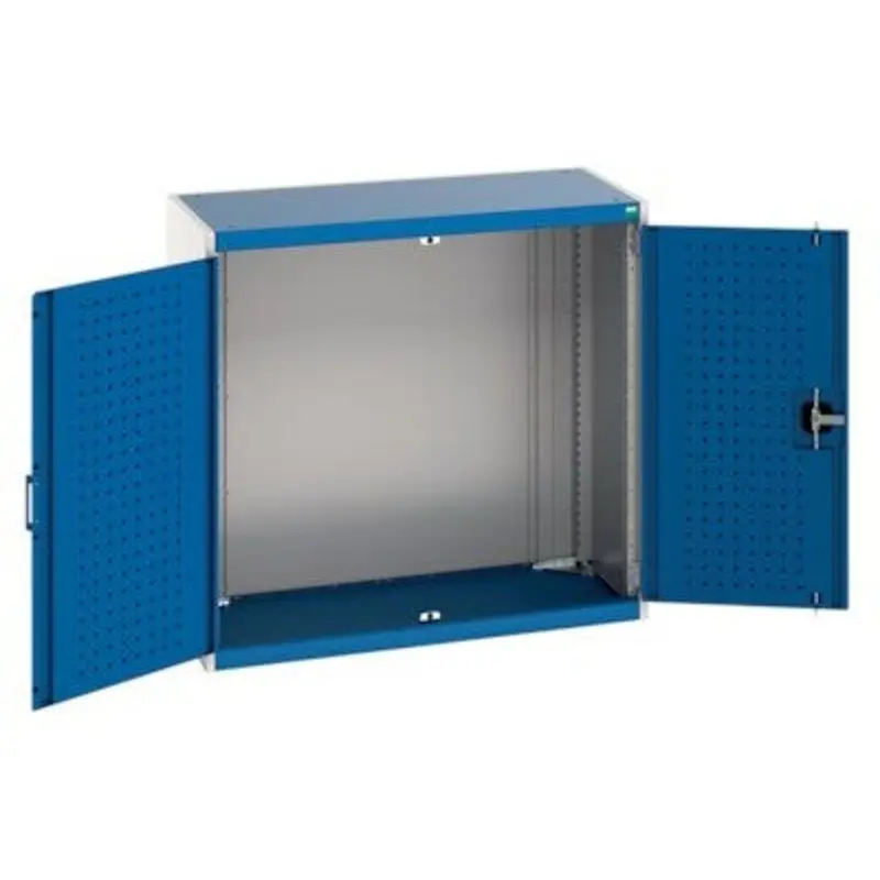 Bott 1050 x 525 x 1000mm Cubio Cupboard with Perfo Doors - Light Grey/Blue