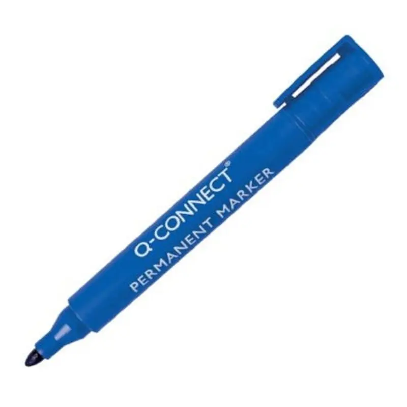 Q-Connect Blue Bullet Tip Permanent Markers - Pack of 10