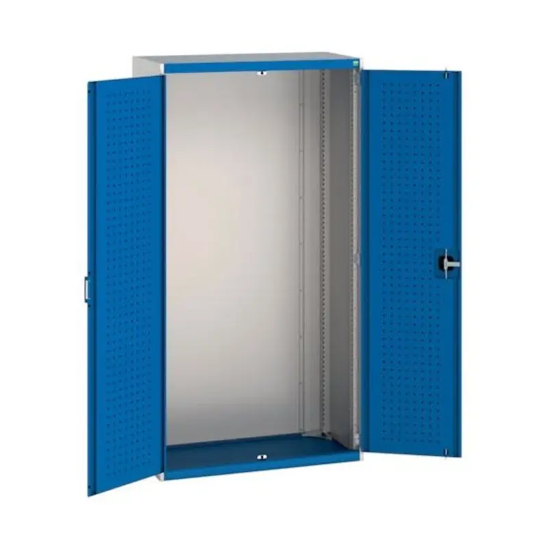 Bott 1050 x 525 x 2000mm Cubio Cupboard with Perfo Doors - Light Grey/Blue