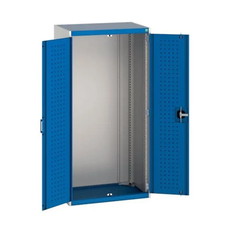 Bott 800 x 525 x 1600mm Cubio Cupboard with Perfo Doors - Light Grey/Blue
