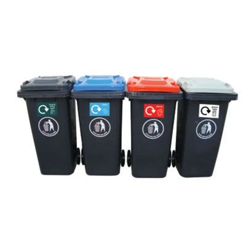 Pro-Source Set Of Four Recycling Wheeled Bin