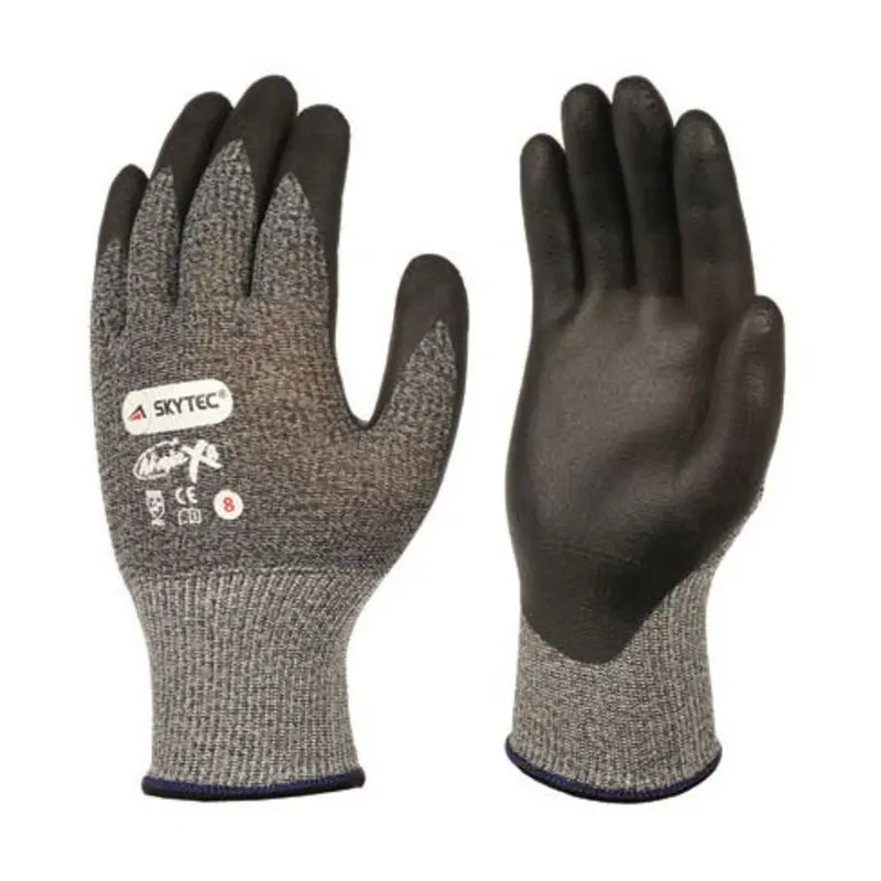 Skytec Size 8/M Ninja X4 Bi-Polymer Cut Protection Gloves - Grey/Black