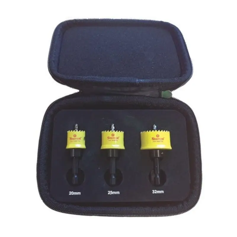 Starrett 3 Piece Cordless Smooth Cut Electricians Holesaw Kit