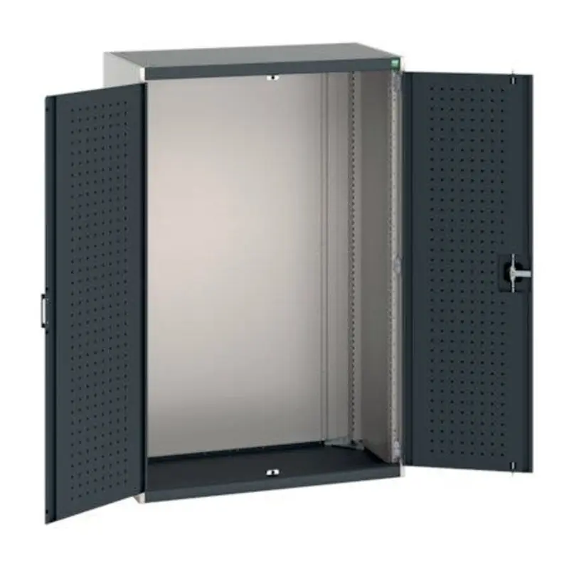 Bott 1050 x 525 x 1600mm Cubio Cupboard with Perfo Doors - Light Grey/Anthracite