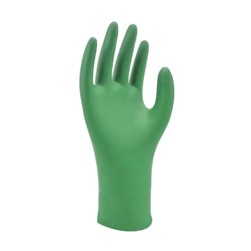 Showa Size 8/M 6110PF Nitrile Disposable Hand Protection Gloves - Black - Box of 100