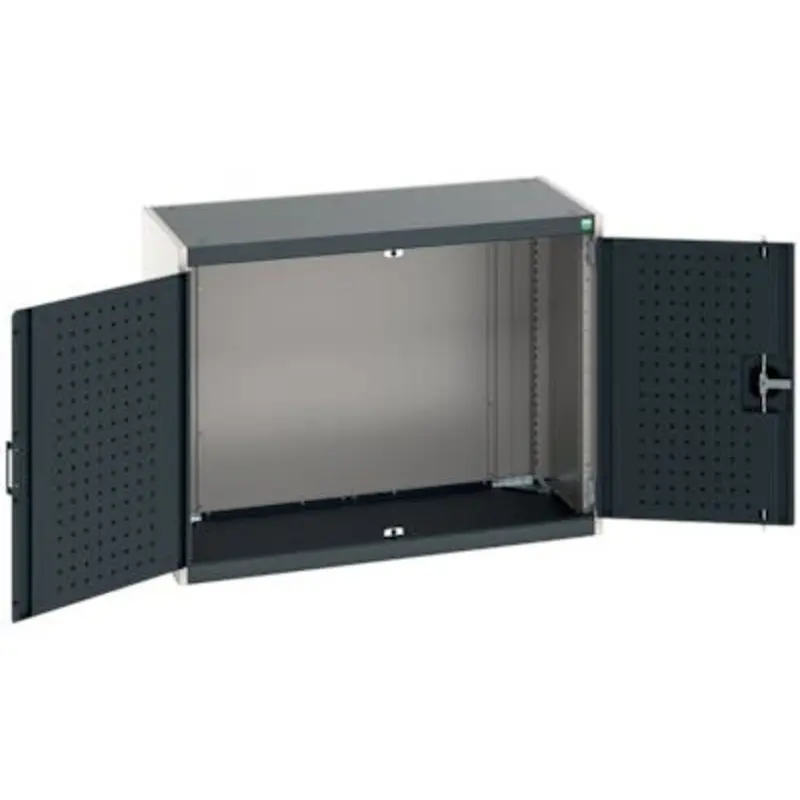 Bott 1050 x 525 x 800mm Cubio Cupboard with Perfo Doors - Light Grey/Anthracite