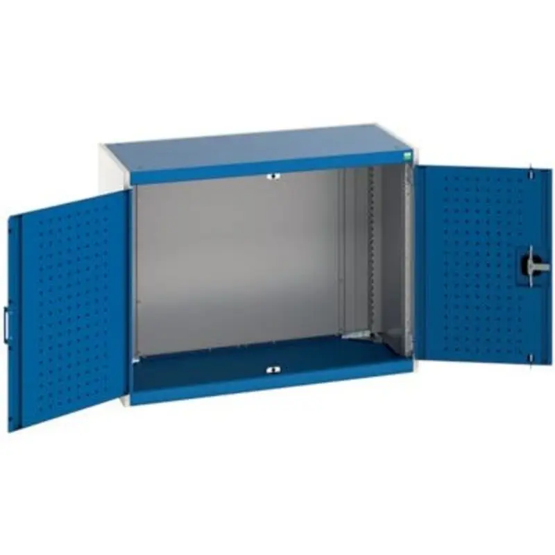 Bott 1050 x 525 x 800mm Cubio Cupboard with Perfo Doors - Light Grey/Blue