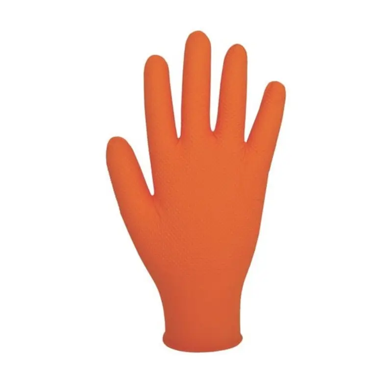 Polyco Size M - Nitrile Powder Free Disposable Gloves -Orange - Box 100