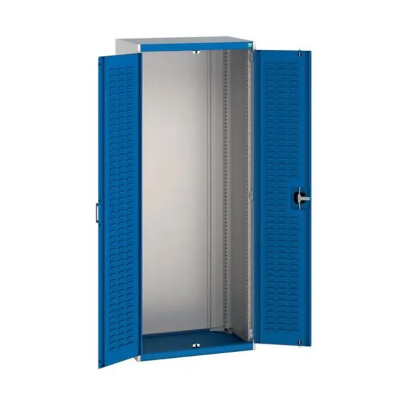 Bott 800 x 525 x 2000mm Cubio Cupboard with Louvre Doors - Light Grey/Blue