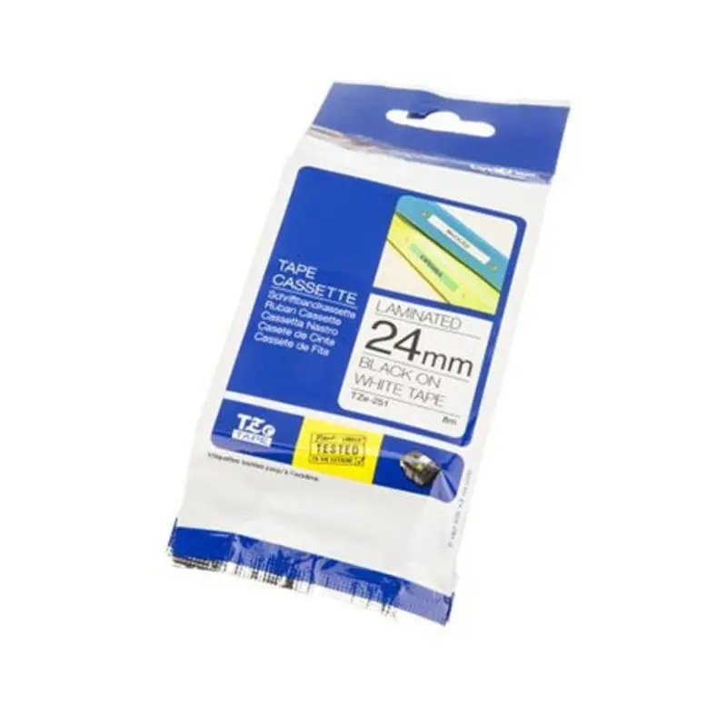 Brother 24mm TZ-251 Black on White Brother Tape