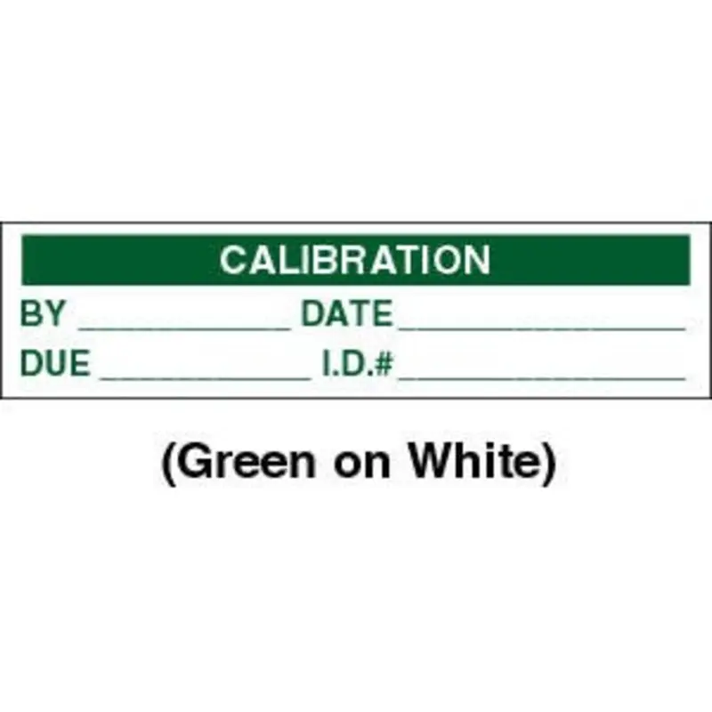 Select Adhesive Labels 'Calibration' 2 x 1/2in Green On White - Pack of 140