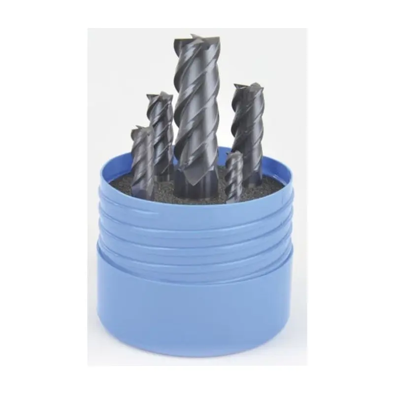 ZCC-CT 5-Piece 4 Flute AlCrN Coated High Performance Carbide End Mill Set